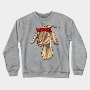 Goat With Bandana Crewneck Sweatshirt